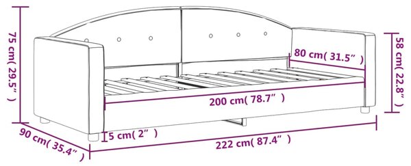 VidaXL Καναπές Κρεβάτι Κίτρινος 80 x 200 εκ. Βελούδινος