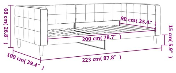 VidaXL Καναπές Κρεβάτι Κίτρινος 90 x 200 εκ. Βελούδινος