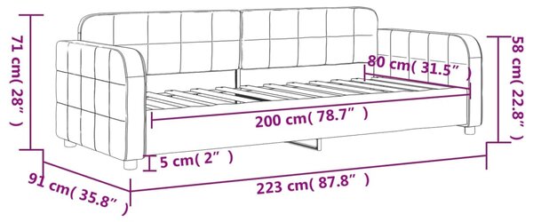 VidaXL Καναπές Κρεβάτι Ροζ 80 x 200 εκ. Βελούδινος