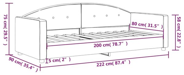 VidaXL Καναπές Κρεβάτι Μπλε 80 x 200 εκ. Βελούδινος