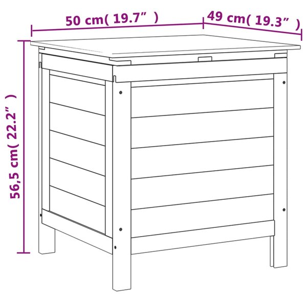 VidaXL Μπαούλο Αποθ. Κήπου Ανθρακί 50x49x56,5 εκ Μασίφ Ξύλο Ελάτης