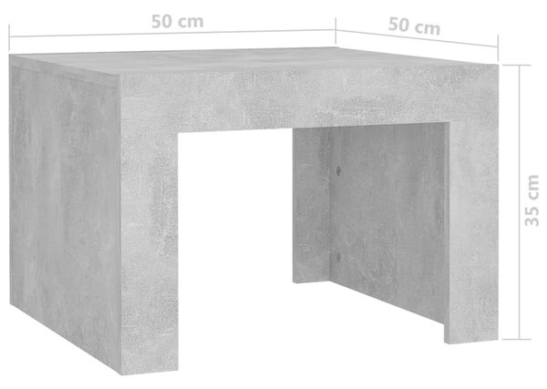 VidaXL Τραπεζάκι Σαλονιού Γκρι Σκυρ. 50x50x35 εκ. Επεξεργασμένο Ξύλο