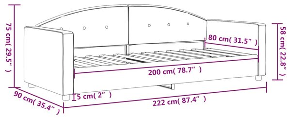 VidaXL Καναπές Κρεβάτι Ανοιχτό Γκρι 80 x 200 εκ. Βελούδινος