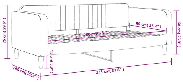 VidaXL Καναπές Κρεβάτι Κίτρινος 90 x 200 εκ. Βελούδινος