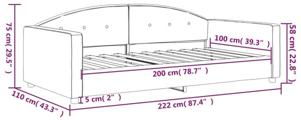 VidaXL Καναπές Κρεβάτι Ροζ 100 x 200 εκ. Βελούδινος