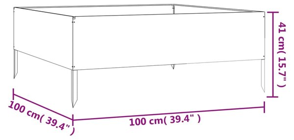 VidaXL Ζαρντινιέρα 100 x 100 x 41 εκ. από Ατσάλι Σκληρυθέν στον Αέρα