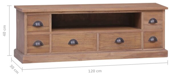 VidaXL Έπιπλο Τηλεόρασης 120 x 30 x 40 εκ. από Μασίφ Ξύλο Teak