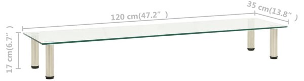 VidaXL Βάση Τηλεόρασης Διαφανές 120 x 35 x 17 εκ. από Ψημένο Γυαλί