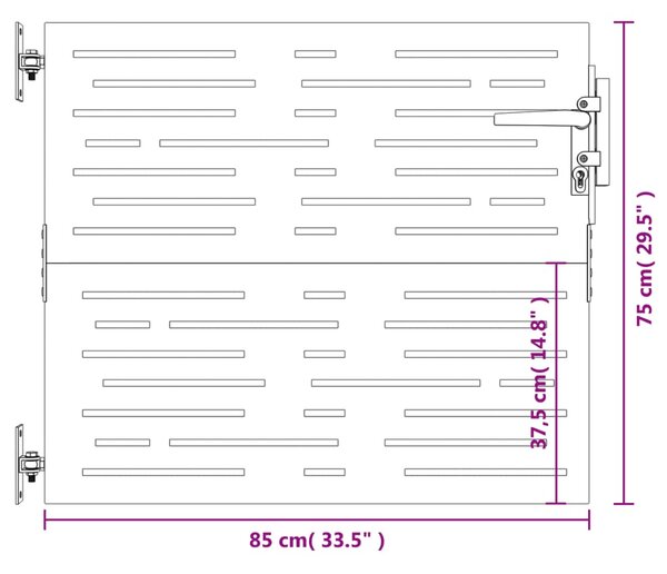 VidaXL Πύλη Κήπου με Τετράγωνο Σχέδιο 85x75 εκ. από Ατσάλι Corten