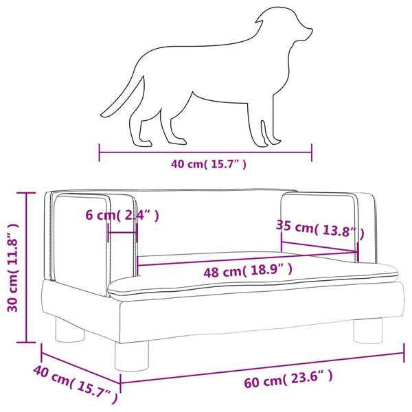 VidaXL Κρεβάτι Σκύλου Καφέ 60 x 40 x 30 εκ. από Συνθετικό Δέρμα