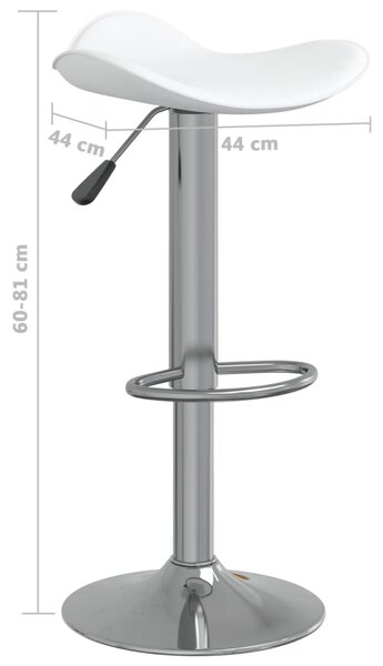 VidaXL Σκαμπό Μπαρ 2 τεμ. Λευκό Επιχρωμιωμένο Ατσάλι/Συνθετικό Δέρμα