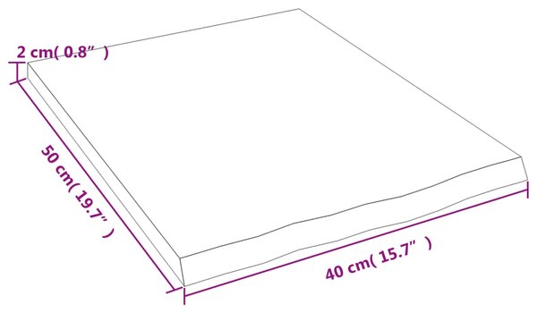 VidaXL Ράφι Τοίχου Σκούρο Καφέ 40x50x2 εκ. Επεξεργ. Μασίφ Ξύλο Δρυός