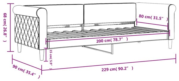 VidaXL Καναπές Κρεβάτι Μπλε 80 x 200 εκ. Βελούδινος