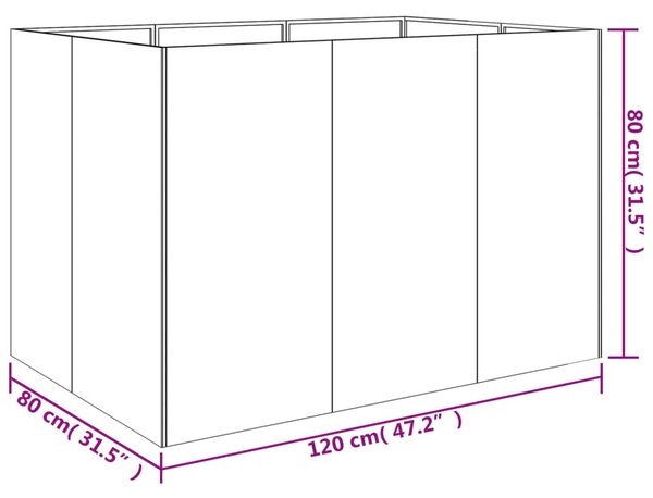 VidaXL Ζαρντινιέρα 120 x 80 x 80 εκ. από Ατσάλι Σκληρυθέν στον Αέρα