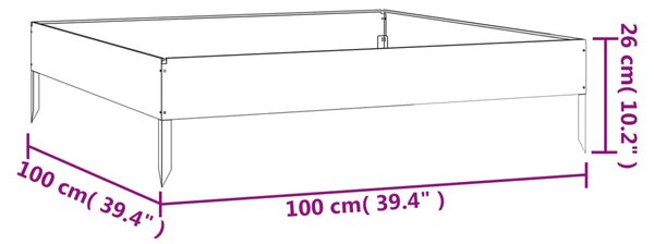 VidaXL Ζαρντινιέρα 100 x 100 x 26 εκ. από Ατσάλι Σκληρυθέν στον Αέρα