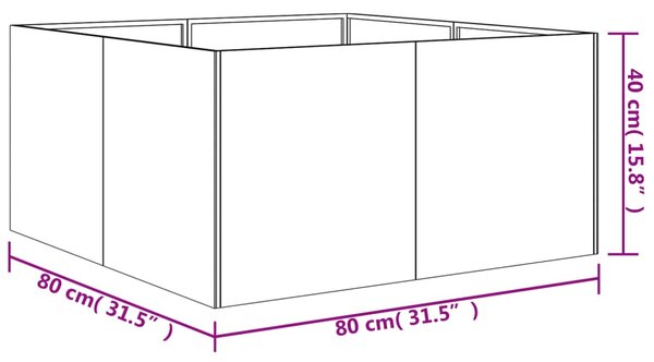 VidaXL Ζαρντινιέρα 80x80x40 εκ. από Ατσάλι Σκληρυθέν στον Αέρα