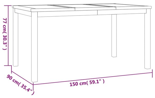 VidaXL Σετ Τραπεζαρίας Κήπου 3 Τεμαχίων από Μασίφ Ξύλο Teak