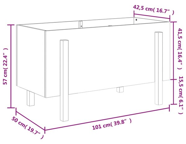 VidaXL Ζαρντινιέρα Υπερυψωμένη 101 x 50 x 57 εκ. από Μασίφ Ξύλο Πεύκου