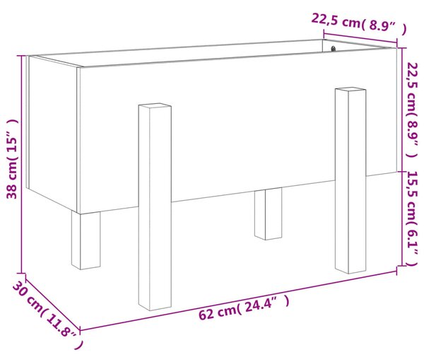 VidaXL Ζαρντινιέρα Μαύρη 62 x 30 x 38 εκ. από Μασίφ Ξύλο Πεύκου