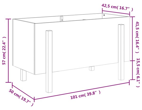 VidaXL Ζαρντινιέρα Υπερυψωμένη 101x50x57 εκ. Μασίφ Ξύλο Ψευδοτσούγκας