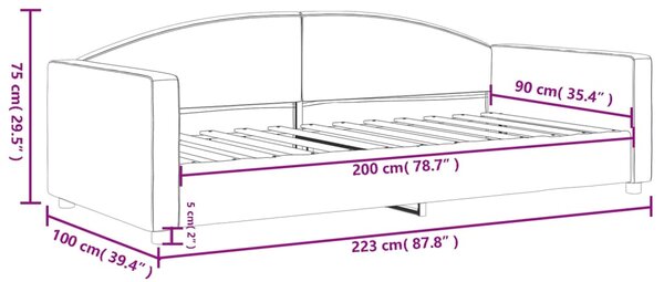 VidaXL Καναπές Κρεβάτι Κρεμ 90 x 200 εκ. Υφασμάτινος