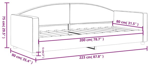 VidaXL Καναπές Κρεβάτι Κρεμ 80 x 200 εκ. Υφασμάτινος