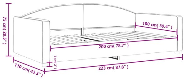 VidaXL Καναπές Κρεβάτι Taupe 100 x 200 εκ. Υφασμάτινος