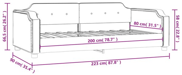 VidaXL Καναπές Κρεβάτι Κρεμ 80 x 200 εκ. Υφασμάτινος