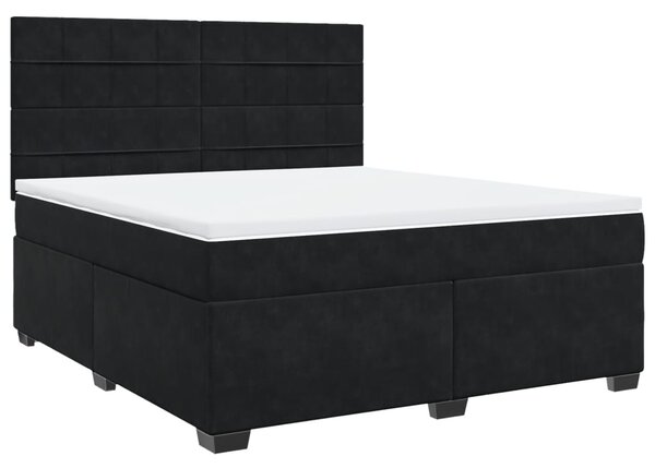 VidaXL Κρεβάτι Boxspring με Στρώμα Μαύρο 180x200 εκ. Βελούδινο