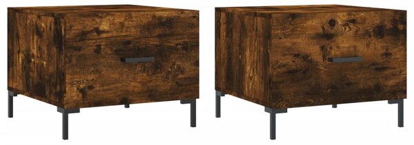 VidaXL Τραπεζάκια Σαλονιού 2 τεμ Καπνιστή Oak 50x50x40 εκ Επεξ. Ξύλο