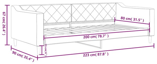 VidaXL Καναπές Κρεβάτι Κρεμ 80 x 200 εκ. Υφασμάτινος