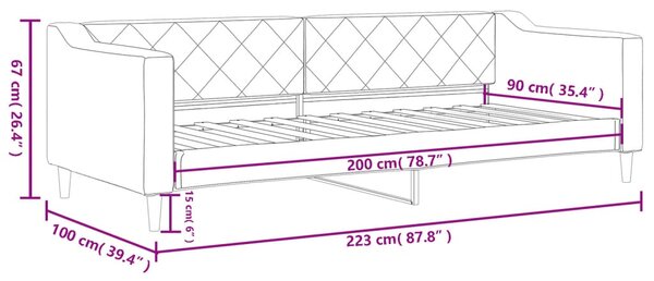 VidaXL Καναπές Κρεβάτι Κρεμ 90 x 200 εκ. Υφασμάτινος