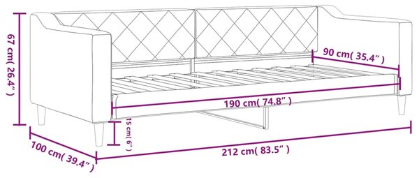 VidaXL Καναπές Κρεβάτι Ανοιχτό Γκρι 90 x 190 εκ. Υφασμάτινος