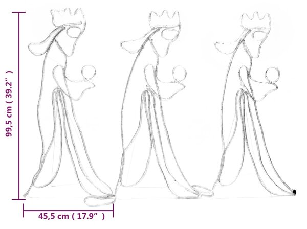 VidaXL Φιγούρα 3 Βασιλιάδες Χριστουγεννιάτικη με 504 LED 99,5x45,5 εκ