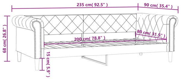 VidaXL Καναπές Κρεβάτι Καπουτσίνο 80 x 200 εκ. από Συνθετικό Δέρμα