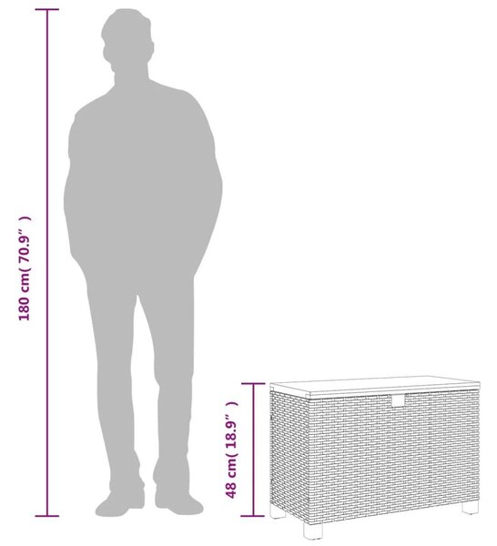 Κουτί Αποθ. Κήπου Μπεζ 80x40x48 εκ. Συνθ. Ρατάν/Μασίφ Ακακία - Μπεζ