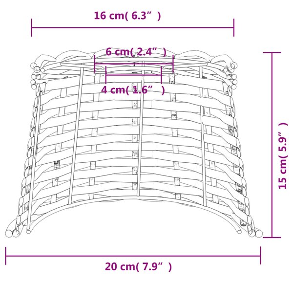 VidaXL Καπέλο Φωτιστικού Οροφής Καφέ Ø20x15 εκ. από Wicker