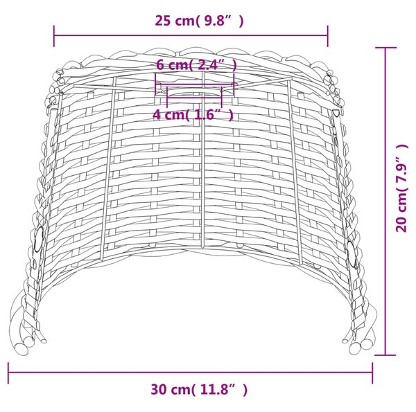 VidaXL Καπέλο Φωτιστικού Καφέ Ø30x20 εκ. από Wicker