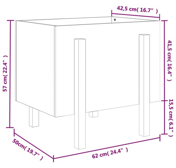 VidaXL Ζαρντινιέρα Λευκή 62x50x57 εκ. από Μασίφ Ξύλο Πεύκου