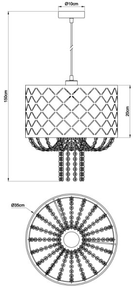 Globo 15228H3 - Πολύφωτο σε σχοινί KIDAL 1xE27/40W/230V