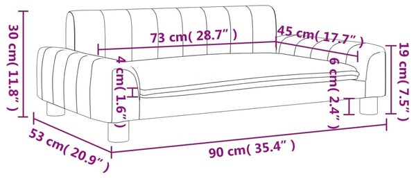 VidaXL Καναπές Παιδικός Κρεμ 90 x 53 x 30 εκ. από Συνθετικό Δέρμα