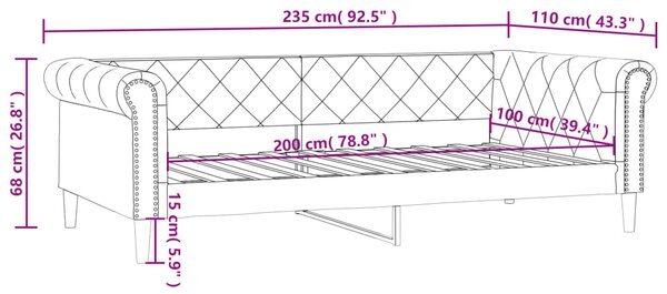 VidaXL Καναπές Κρεβάτι Λευκό 100 x 200 εκ. από Συνθετικό Δέρμα