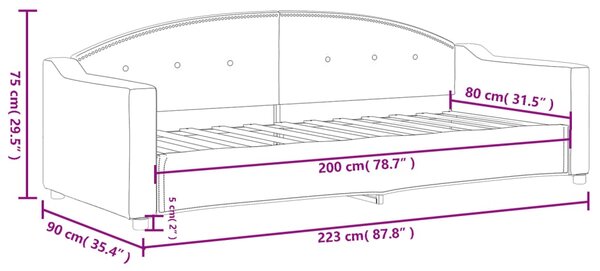 VidaXL Καναπές Κρεβάτι Σκούρο Γκρι 80 x 200 εκ. Υφασμάτινος