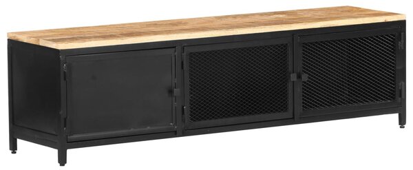 VidaXL Έπιπλο Τηλεόρασης 130x30x37 εκ. Μασίφ Ακατέργαστο Ξύλο Μάνγκο