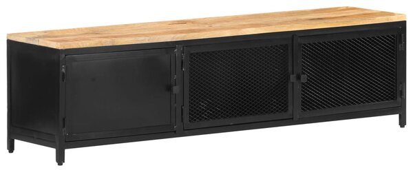 VidaXL Έπιπλο Τηλεόρασης 130x30x37 εκ. Μασίφ Ακατέργαστο Ξύλο Μάνγκο