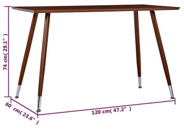 VidaXL Τραπεζαρία Καφέ 120 x 60 x 74 εκ. από MDF