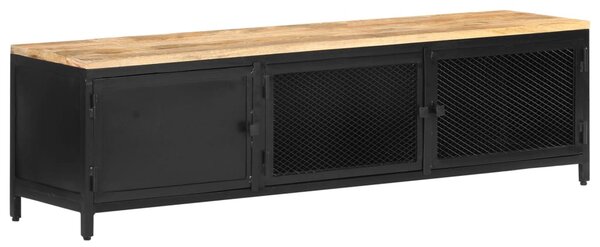 VidaXL Έπιπλο Τηλεόρασης 130x30x37 εκ. Μασίφ Ακατέργαστο Ξύλο Μάνγκο