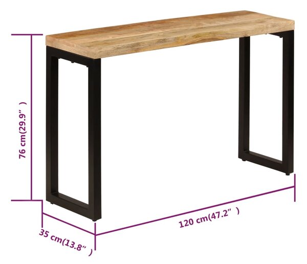 VidaXL Τραπέζι Κονσόλα 120 x 35 x 76 εκ. από Μασίφ Ξύλο Μάνγκο/Ατσάλι