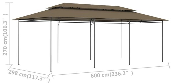 VidaXL Κιόσκι Taupe 600 x 298 x 270 εκ. 180 γρ/μ²