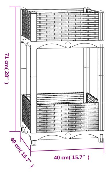 VidaXL Ζαρντινιέρα 40 x 40 x 71 εκ. από Πολυπροπυλένιο